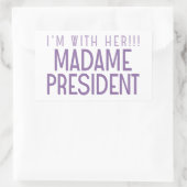 IK BEN BIJ HAAR!! RECHTHOEKIGE STICKER (Tas)