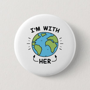 Ik ben bij haar ronde button 5,7 cm