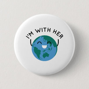 Ik ben bij haar ronde button 5,7 cm