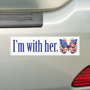 Ik ben bij haar Schattigee Kamala Harris vlinder Bumpersticker