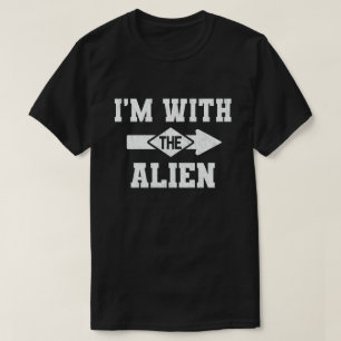 Ik ben bij het Alien Funny Couple Halloween Costum T-shirt