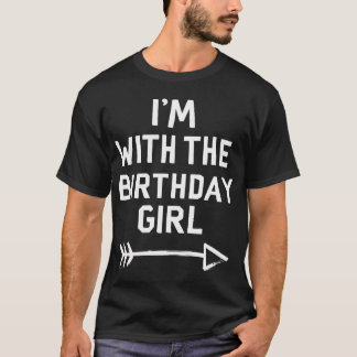 Ik ben bij het verjaardagsmeisje feest plezier t-shirt