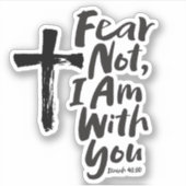 IK BEN bij jullie Black Cross - Isaiah 41:10 Sticker (Voorkant)