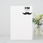 Ik ben bij Mustache Briefpapier (Staand voorkant)