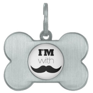 Ik ben bij Mustache Huisdieren Naamplaatje