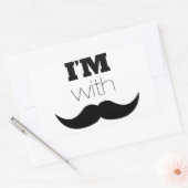 Ik ben bij Mustache Rechthoekige Sticker (Envelop)