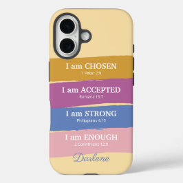 Ik ben Bijbelverzen gepersonaliseerd iPhone 16 Hoesje