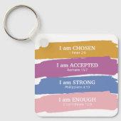 Ik ben Bijbelverzen kleurrijk Sleutelhanger (Voorkant)