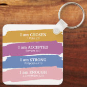 Ik ben Bijbelverzen kleurrijk Sleutelhanger (Achterkant)