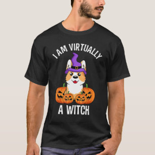 Ik ben bijna een heks Corgi Dog Sociale Afstand H T-shirt