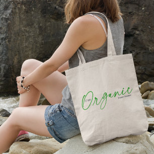 Ik ben biologisch Elegant Minimale handgeschreve Tote Bag