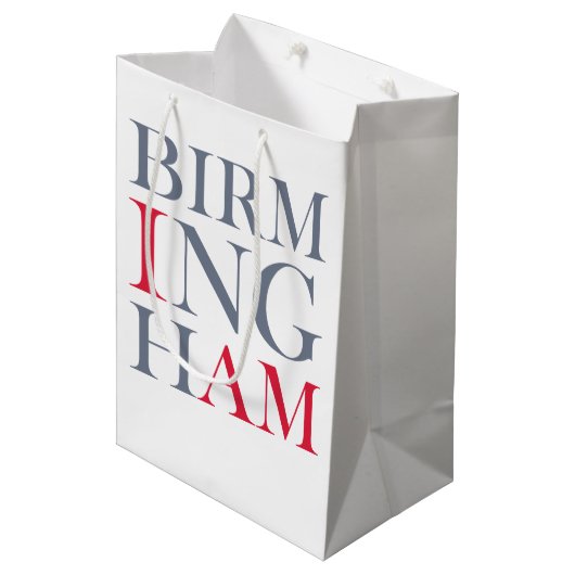 Ik ben Birmingham Gift Bag Medium Cadeauzakje (Voorkant Gekanteld)