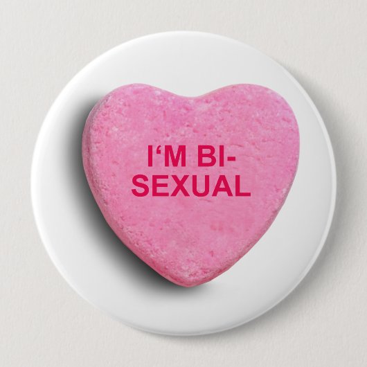 IK BEN BISEXUEEL SNOEP HART RONDE BUTTON 4,0 CM (Voorkant)