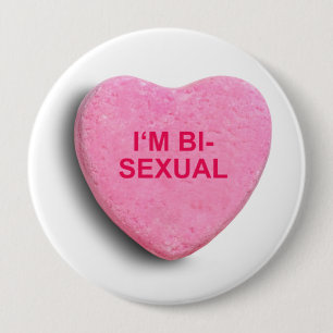 IK BEN BISEXUEEL SNOEP HART RONDE BUTTON 4,0 CM