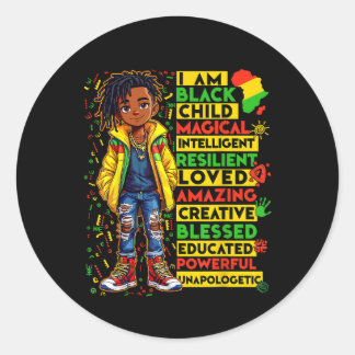 Ik ben Black Child Geschiedenis Maand Afro-Amerika Ronde Sticker