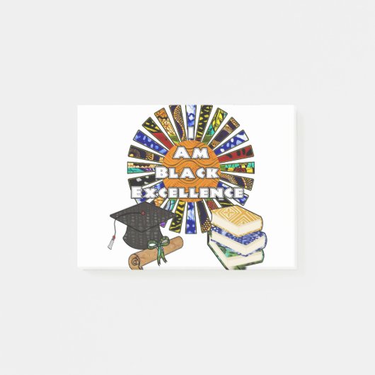 Ik ben Black Excellence African Fabric Collage Post-it® Notes (Voorkant)