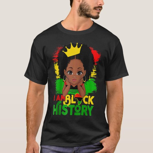 Ik ben Black History BHM Black Pride Black Melanin T-shirt (Voorkant)