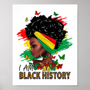 Ik ben Black History Black Queen en draai BHM Afro Poster