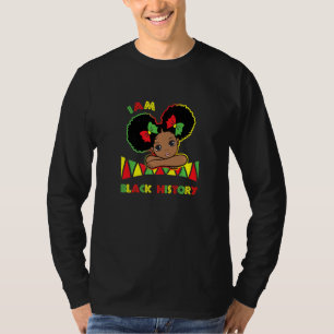 Ik ben Black History Little Girl Afro Love African T-shirt