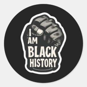 Ik ben Black History Month African Pride Black Fis Ronde Sticker