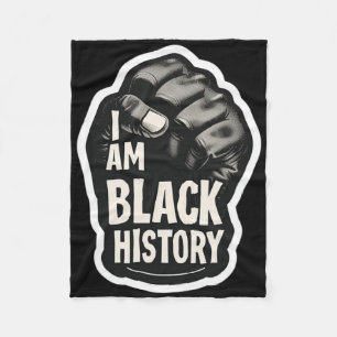 Ik ben Black History Month Afrikaanse trots Zwarte Fleece Deken