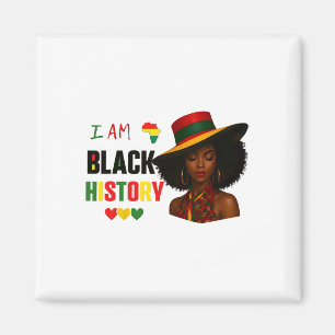 Ik ben Black History Month Afro-Amerikaanse Afro-v Magneet