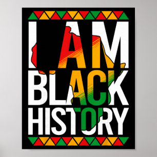 Ik ben Black History Month Afro-Amerikaanse trots Poster