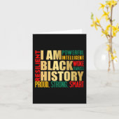 Ik ben Black History Month American African Pride Kaart (Gele Bloem)