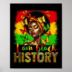 Ik ben Black History Month Black Melanin Afro Girl Poster