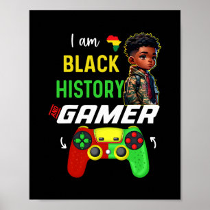 Ik ben Black History Month Gamer Afro-Amerikaanse Poster