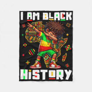 Ik ben Black History Month Jongens Dabbing Jongen Fleece Deken
