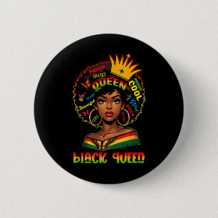 Ik ben Black History Month vrouwen meisjes Afro zw Ronde Button 5,7 Cm