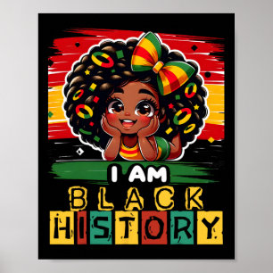 Ik ben Black History Month Zwarte Melanine Kindere Poster