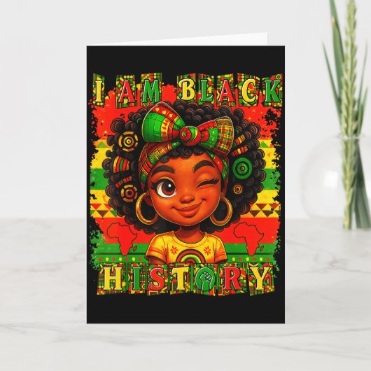 Ik ben Black History Month Zwarte trots Afro-Ameri Kaart (Voorkant)