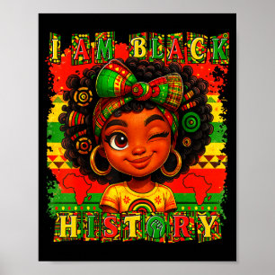 Ik ben Black History Month Zwarte trots Afro-Ameri Poster