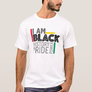 Ik ben Black History Power Pride Afro American Mel T-shirt