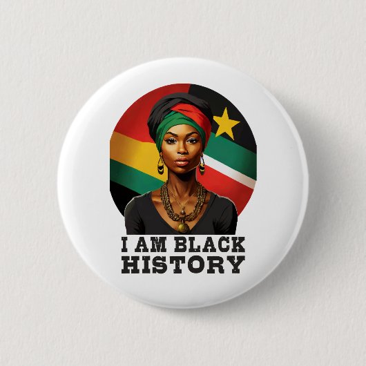 Ik ben Black History Ronde Button 5,7 Cm (Voorkant)