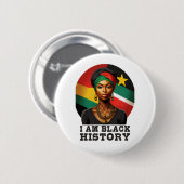 Ik ben Black History Ronde Button 5,7 Cm (Voorkant /achterkant)