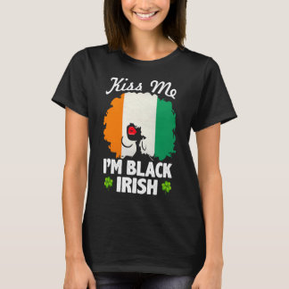 Ik ben Black Irish St Patrick's Day, African Woman T-shirt