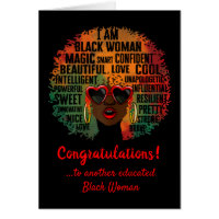 Ik ben Black Woman Afstuderen Kaart