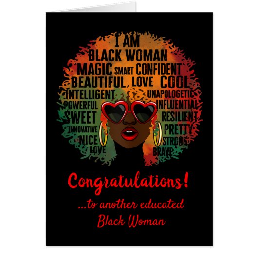 Ik ben Black Woman Afstuderen Kaart (Voorkant)