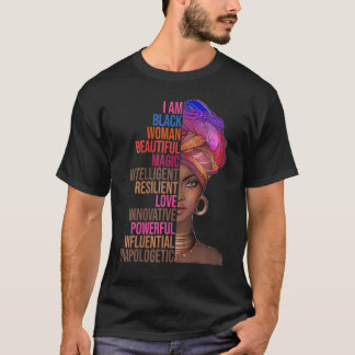 Ik ben Black Woman Black History Maand Queen Melan T-shirt