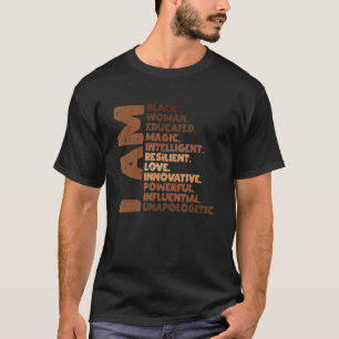Ik ben Black Woman Melanin Africa Pride History BH T-shirt