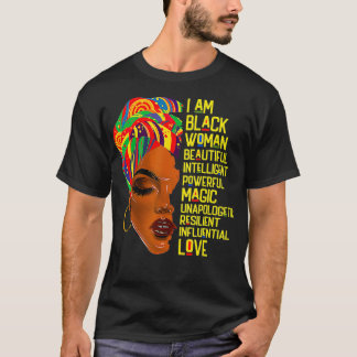 Ik ben Black Woman Melanin African American BHM Af T-shirt
