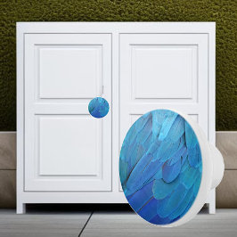 Ik ben blauw - papegaaiveren dicht bij elkaar keramische knop