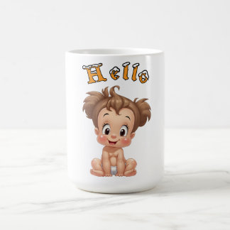 Ik ben blij met die gelukkige baby en gelukkig. koffiemok