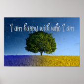 "Ik ben blij met wie ik ben" Motivatie Affirmatie Poster (Voorkant)