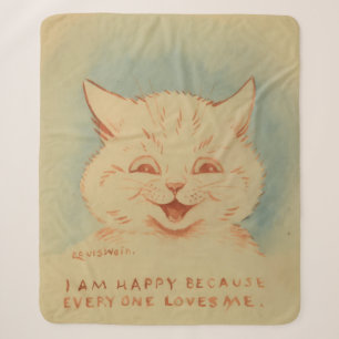 Ik ben blij omdat iedereen van me houdt (lieve kat sherpa deken