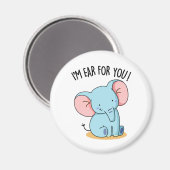 Ik ben blij voor je grappige olifantenwoordspeling magneet (Voorkant / Achterkant)