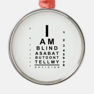 Ik ben blind als een vleermuis metalen ornament